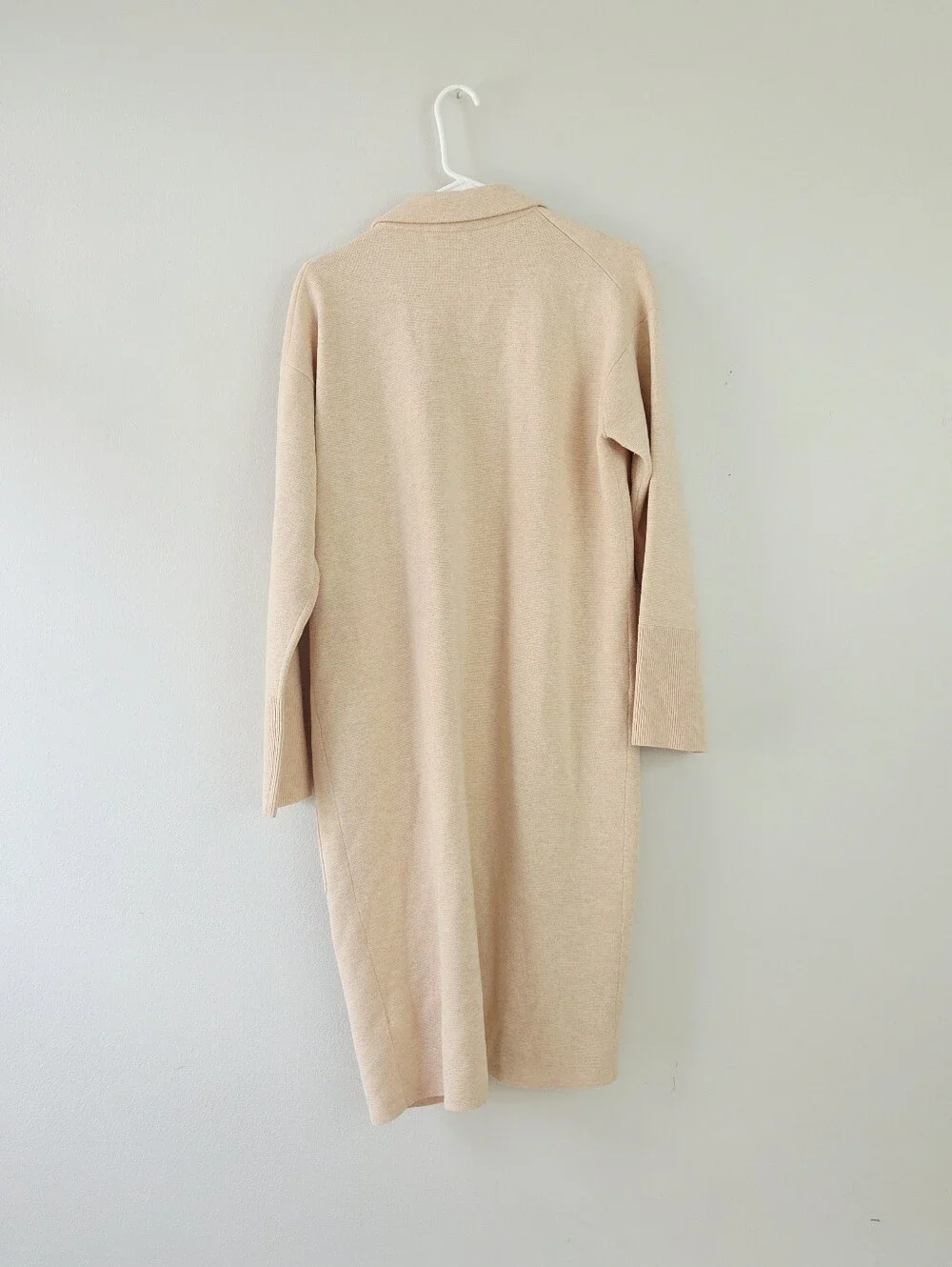 Ella open-front long sweater-blazer Heather Pale Pink Size Medium